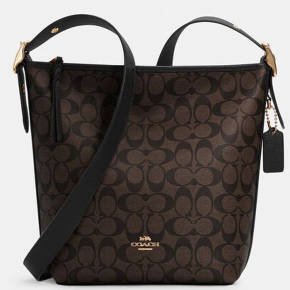NWT SIGNATURE BROWN/BLACK VAL DUFFLE BAG - Picture 1 of 16